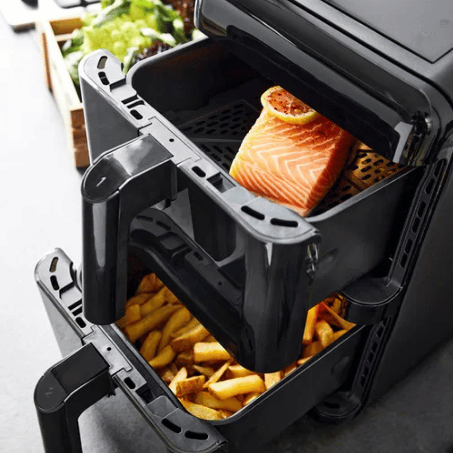 Airfryer double stack 2900 watt 11,6 liter Sort